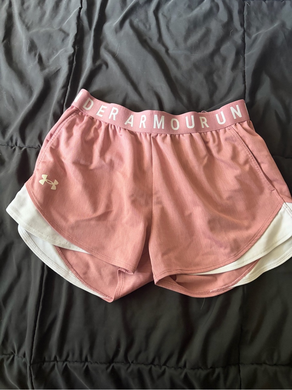 Under Armour Pink Running Shorts Built-In Liner Athletic Shorts Size Small